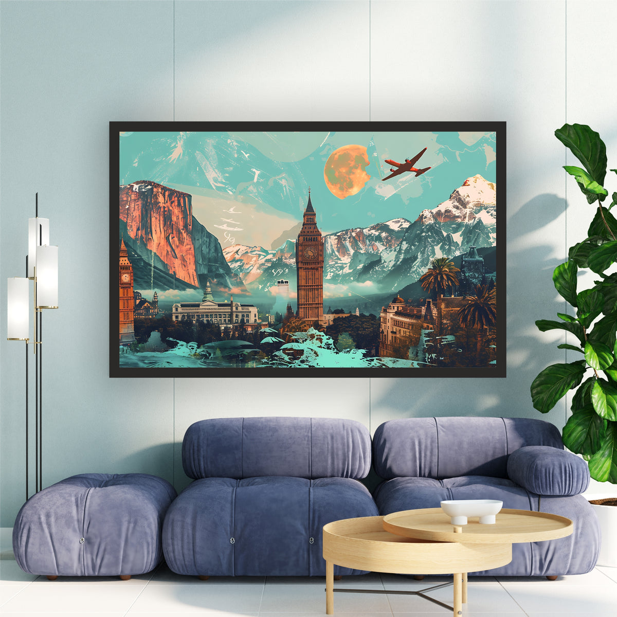 London Mountain Travel Wall Art | Big Ben & Scenic Adventure Poster