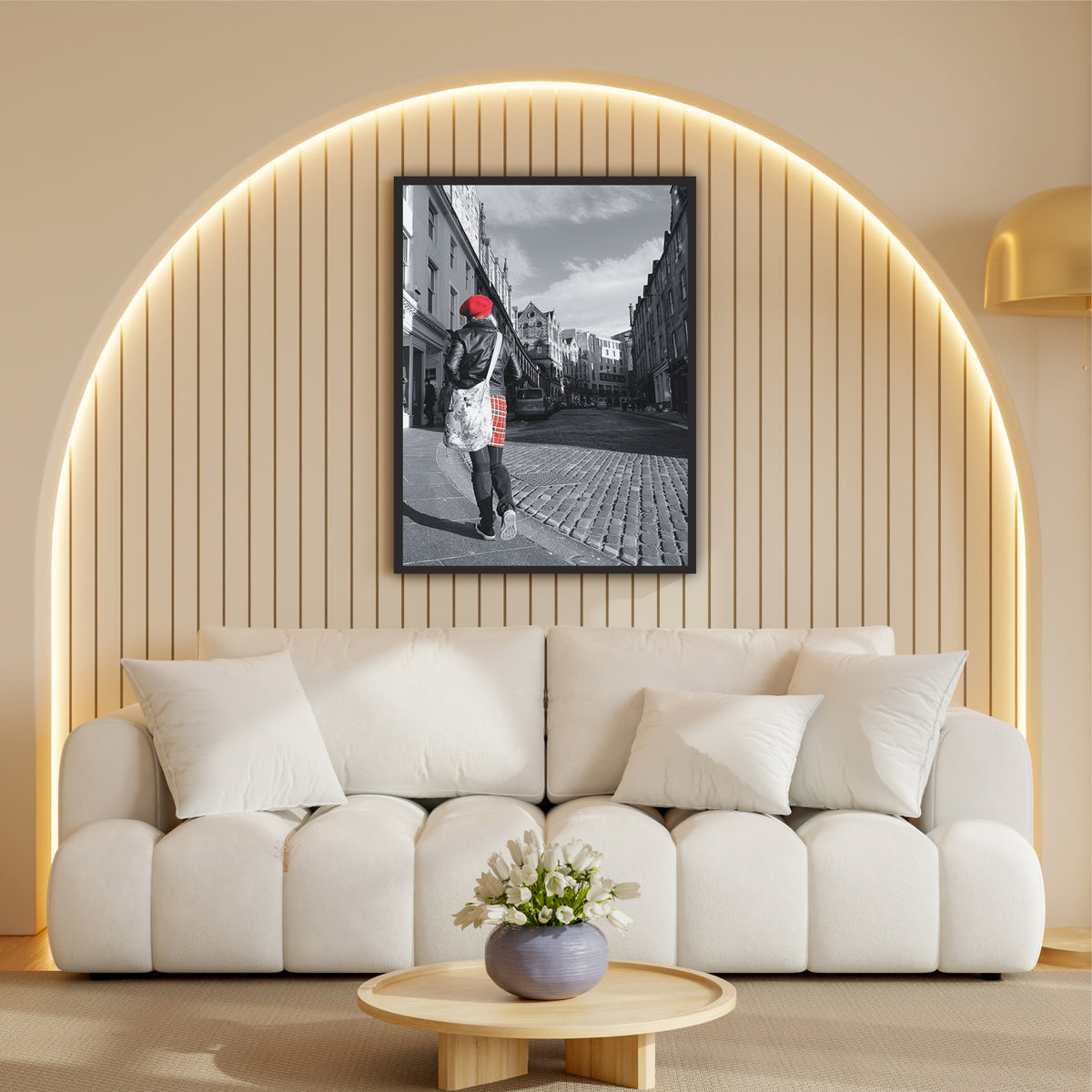 Vintage European Street Style Black & White Wall Art | Red Beret Photography