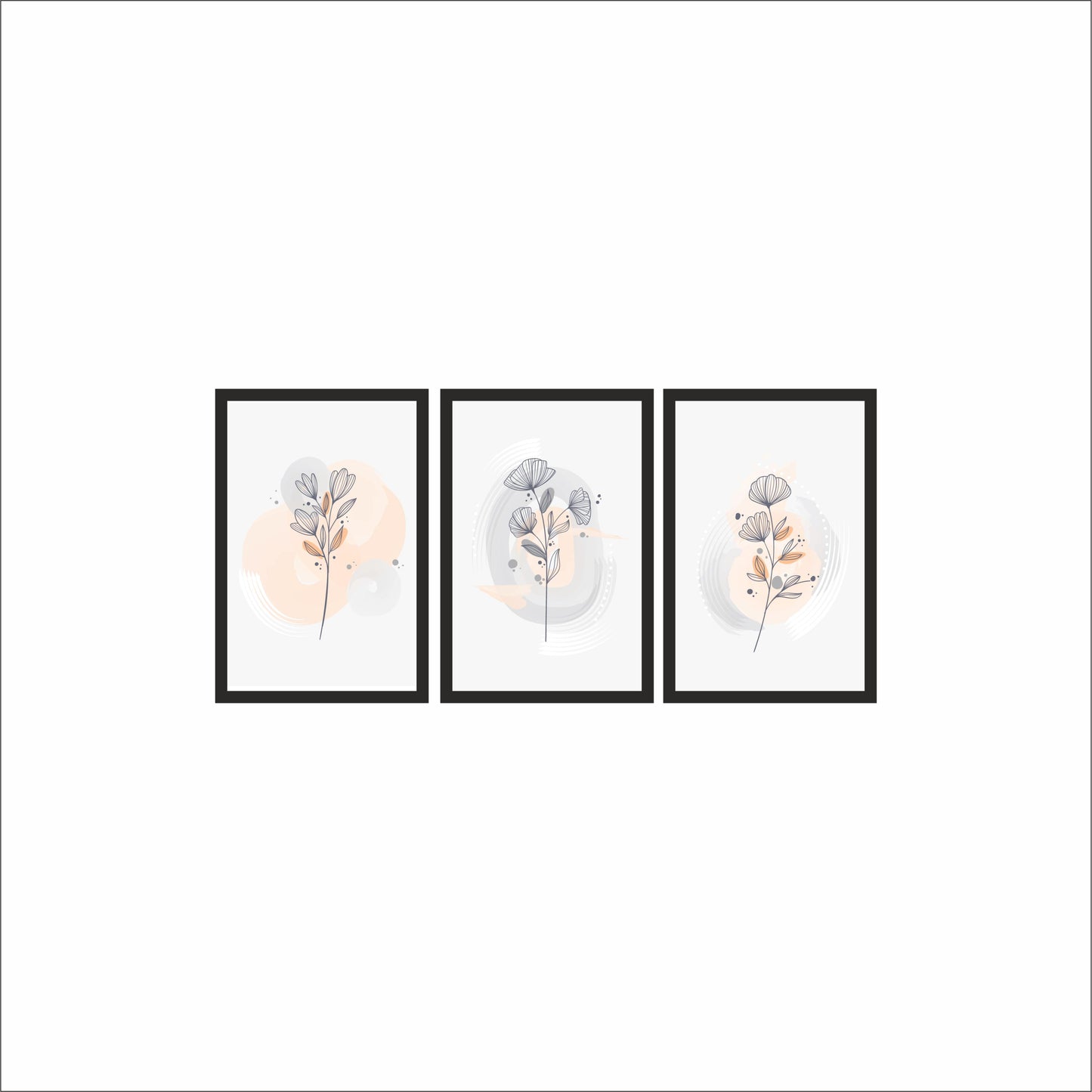 Pastel Blossom Wall Frame Set – Minimal Floral Art for Peaceful Interiors 🌿