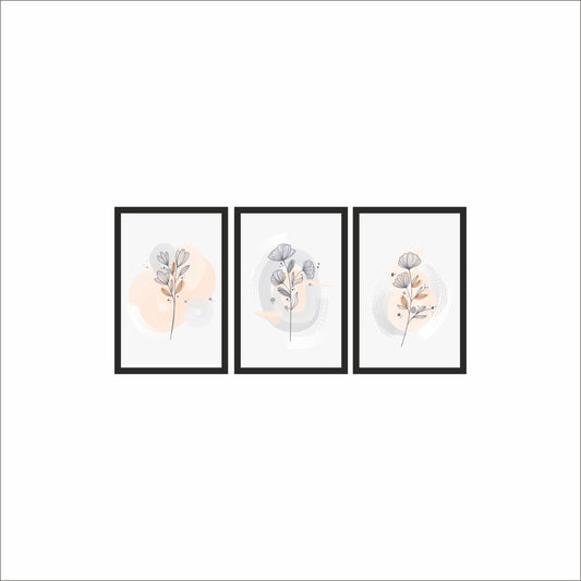 Pastel Blossom Wall Frame Set – Minimal Floral Art for Peaceful Interiors 🌿
