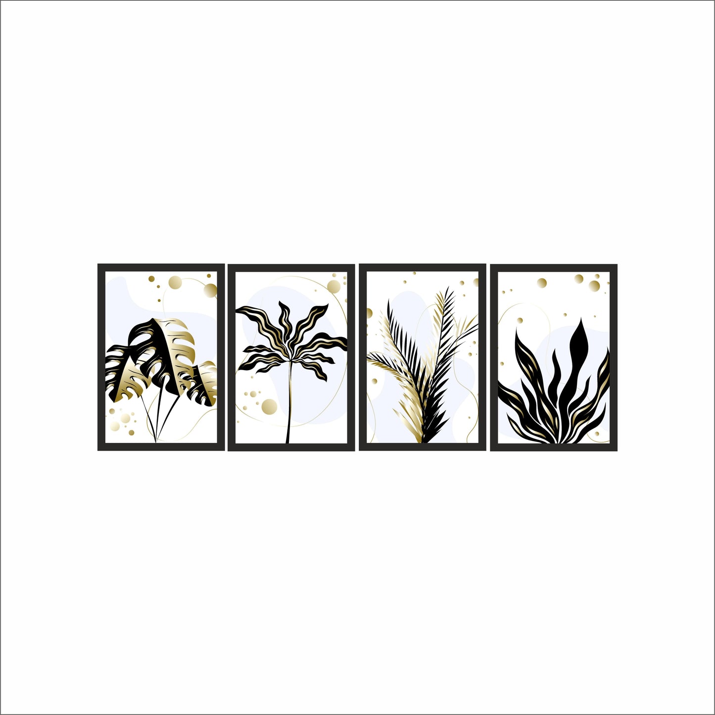Golden Botanical Wall Frame Set – Luxury Nature Art for Modern Interiors 🌿