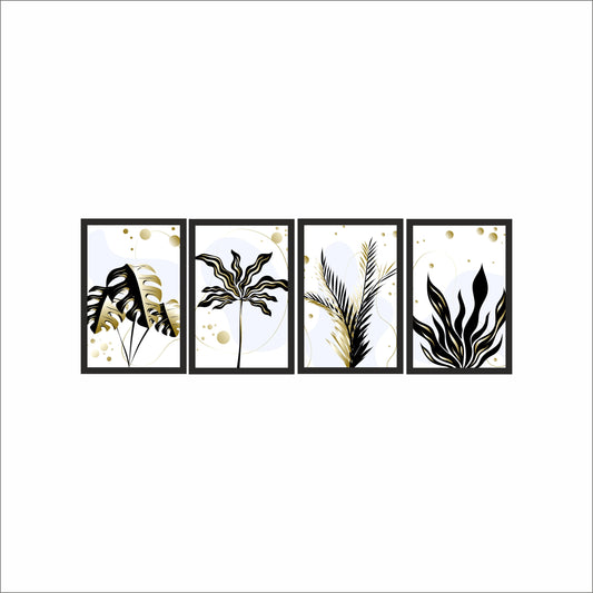 Golden Botanical Wall Frame Set – Luxury Nature Art for Modern Interiors 🌿