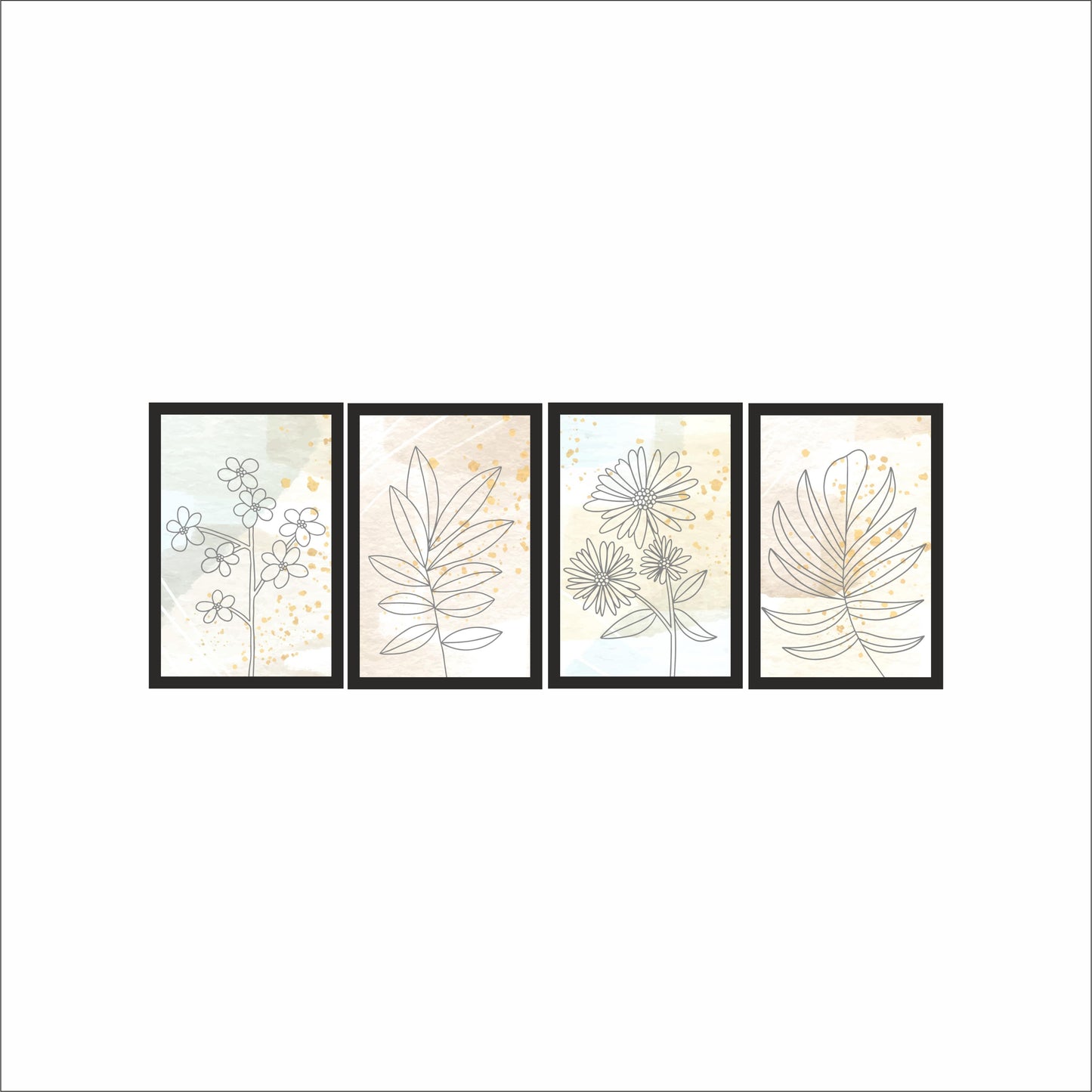 Botanical Line Art Wall Frame Set – Minimalist Nature Prints for Elegant Interiors 🌿