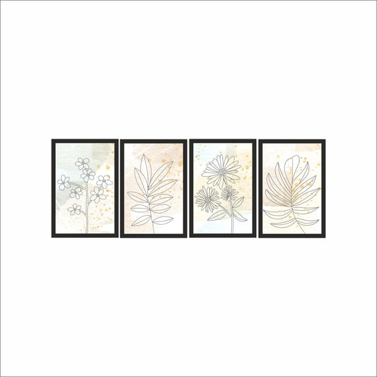 Botanical Line Art Wall Frame Set – Minimalist Nature Prints for Elegant Interiors 🌿