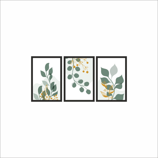 Emerald Leaf Wall Frame Set – Modern Botanical Art for Refreshing Spaces 🌿