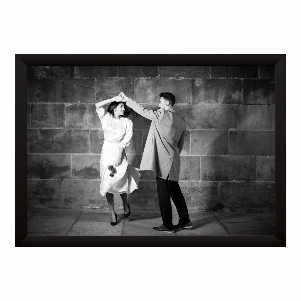 Romantic Couple Dancing Wall Art | Black & White Love Photography Canvas Print | Elegant Couple Dance Wall Decor | Minimalist Romance Artwork