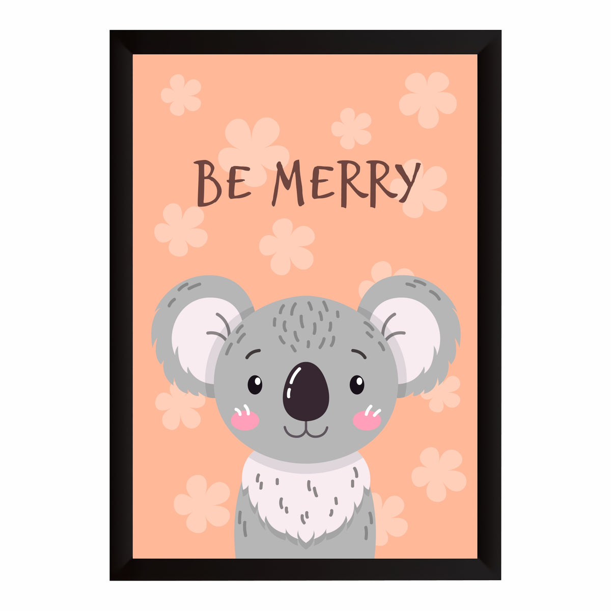 Be Merry Koala Nursery Wall Art | Cute Animal Kids Room Poster