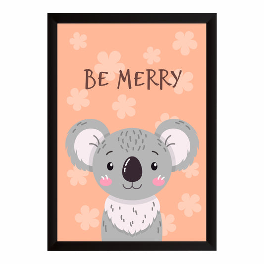 Be Merry Koala Nursery Wall Art | Cute Animal Kids Room Poster