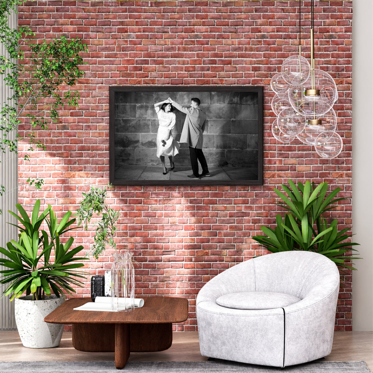 Romantic Couple Dancing Wall Art | Black & White Love Photography Canvas Print | Elegant Couple Dance Wall Decor | Minimalist Romance Artwork