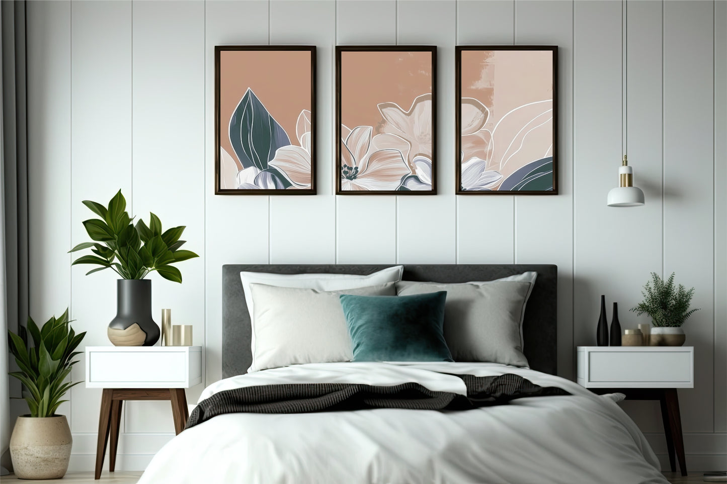 Terracotta Bloom Wall Frame Set – Modern Floral Elegance for Chic Interiors 🌺