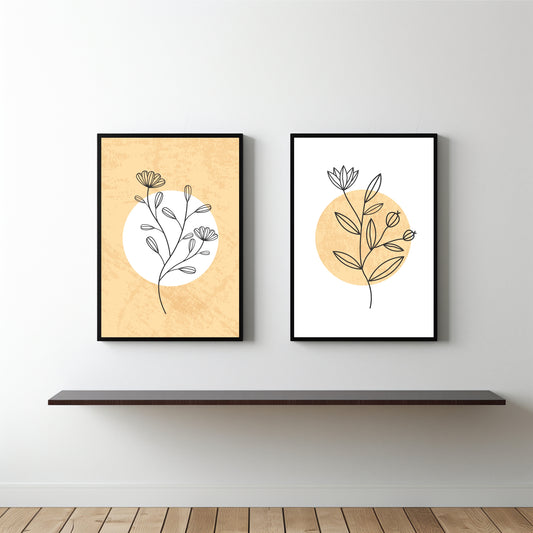 Minimal Botanical Line Art Wall Frame Set β Modern Abstract Decor for Peaceful Interiors πΌπ€