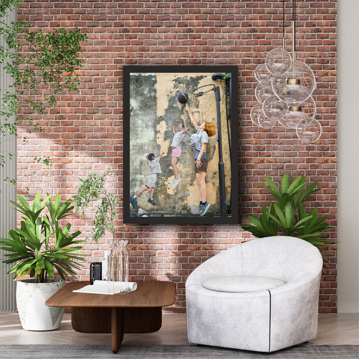 Urban Basketball Wall Art | Street Art Photography Canvas Print | Basketball Graffiti Wall Decor | Sports Lifestyle Artwork | Modern Athletic Wall Art