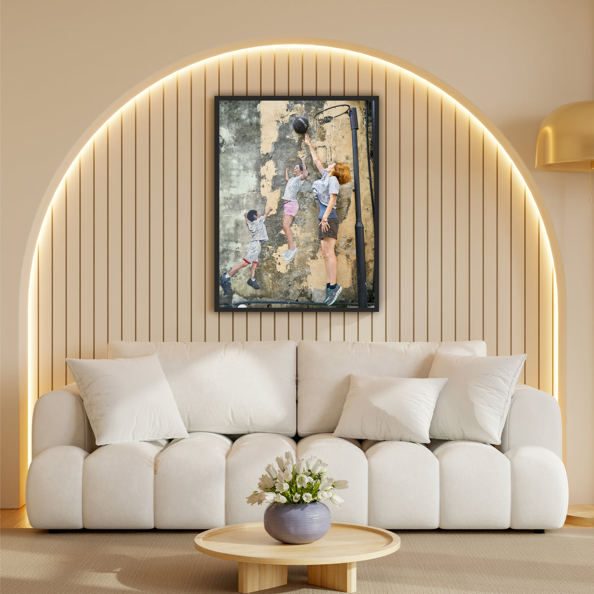 Urban Basketball Wall Art | Street Art Photography Canvas Print | Basketball Graffiti Wall Decor | Sports Lifestyle Artwork | Modern Athletic Wall Art