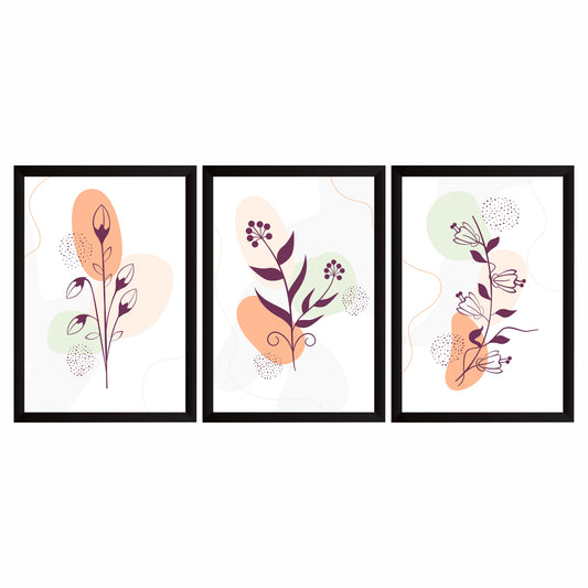 Floral Botanical Wall Art Set of 3