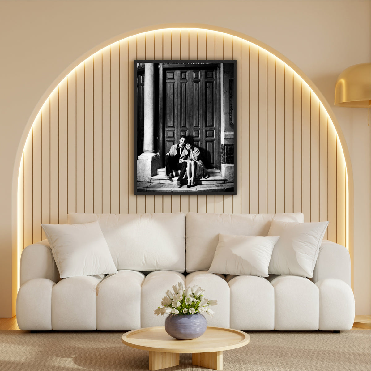 Romantic Couple Black & White Wall Art | Vintage Love Photography Print
