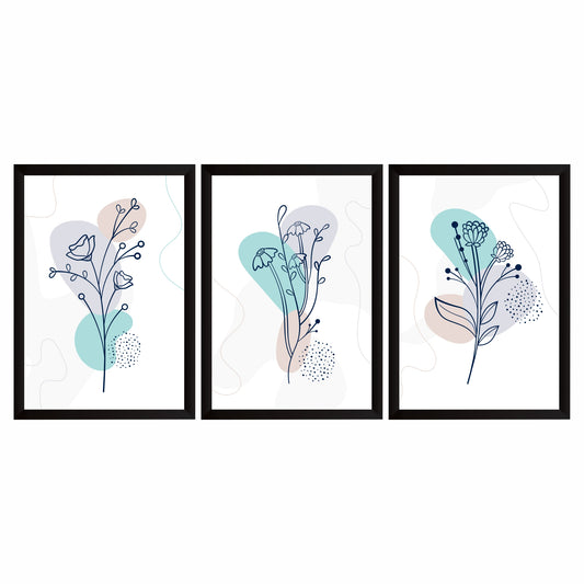 Floral Botanical Wall Art Set of 3