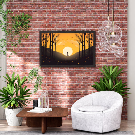 Pregnant Woman Sunset Wall Art | Motherhood Silhouette | Peaceful Nature Artwork