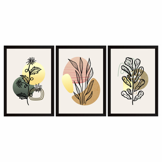 Modern Botanical Wall Art Set of 3