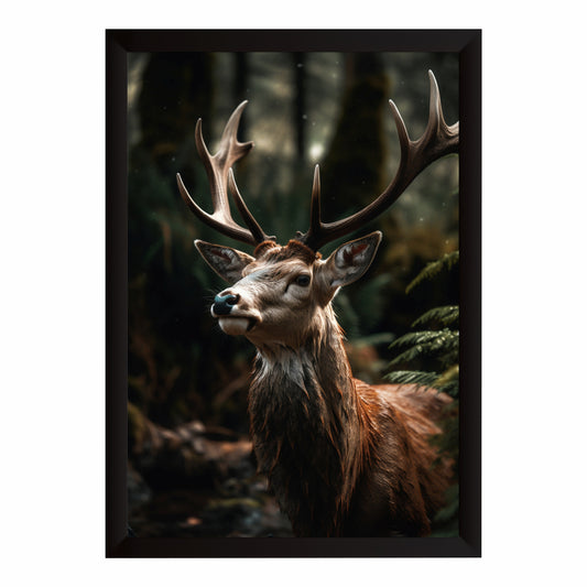 Deer Wall Art | Majestic Stag Wildlife Artwork | Framed Deer Photography | Forest Animal Wall Decor