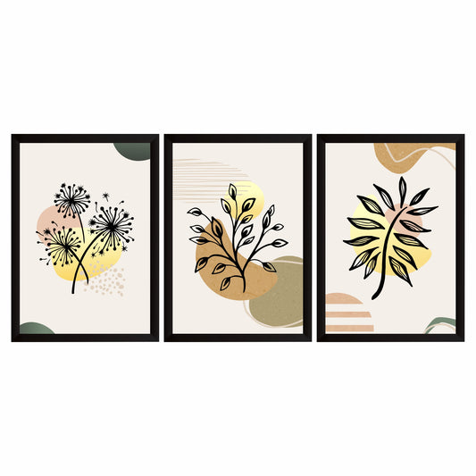 Botanical Floral Wall Art Set of 3