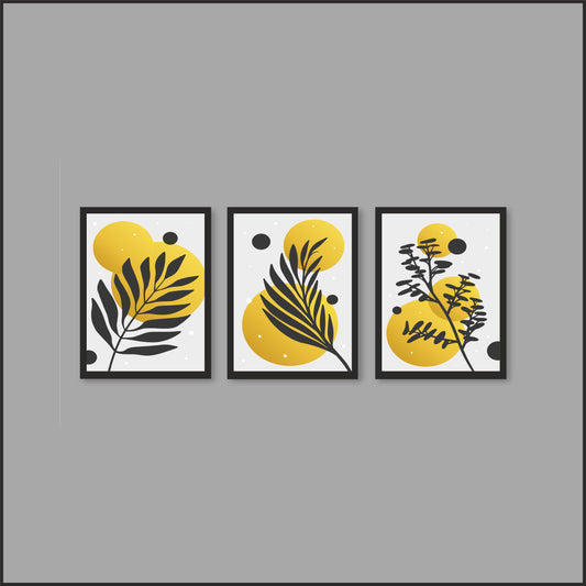 Modern Botanical Harmony Wall Frame Set – Minimal Nature Art for Elegant Interiors