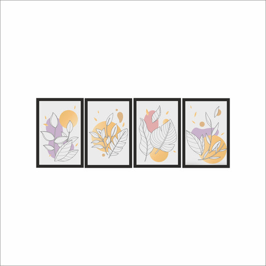 Pastel Harmony Botanical Wall Frame Set of 4 🌿🎨