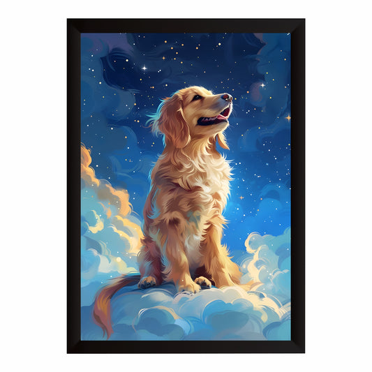 Golden Retriever Wall Art | Cute Dog Artwork | Framed Pet Portrait | Dog Lover Wall Decor