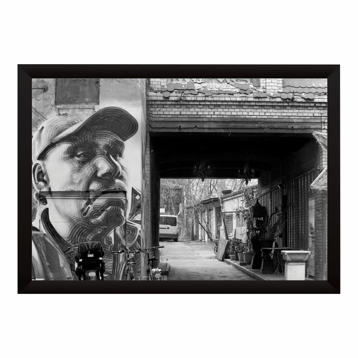 Urban Graffiti Black & White Wall Art | Street Photography