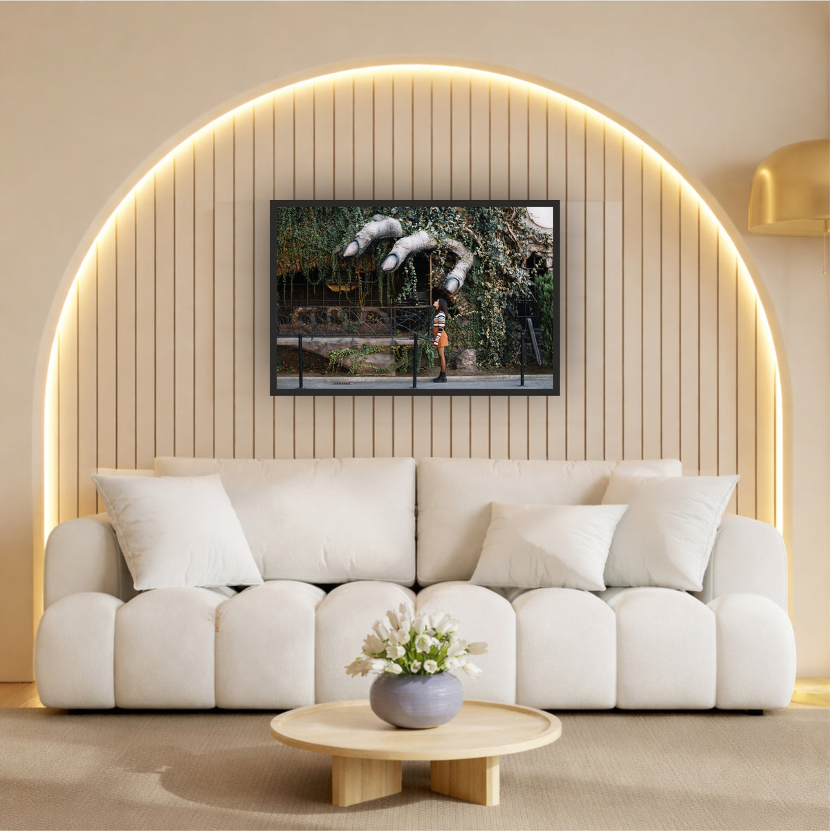 Giant Hand Sculpture Wall Art | Surreal Urban Photography Print | Framed Wall Decor