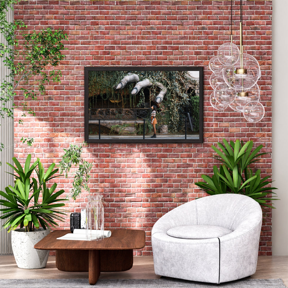 Giant Hand Sculpture Wall Art | Surreal Urban Photography Print | Framed Wall Decor