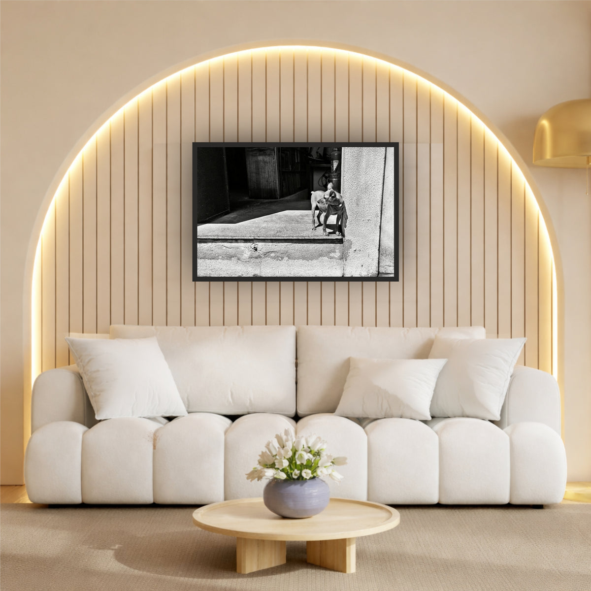 Street Dog Black & White Wall Art | Animal Photography