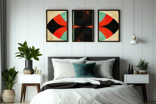 Abstract Geo Luxe Wall Frame Set – Modern Artistry for Sophisticated Interiors