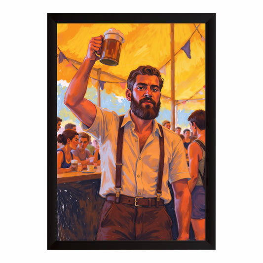 Beer Wall Art | Framed Beer Mug Artwork | Bar & Pub Décor for Home, Restaurant & Café