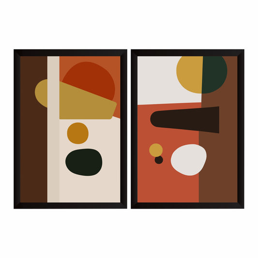 Modern Abstract Geometric Wall Art | Earthy Minimalist Decor