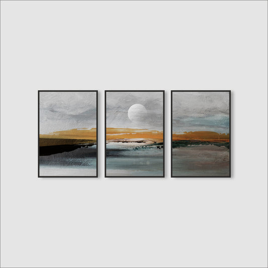 Abstract Horizon – 3 Piece Wall Frame Set 🌅
