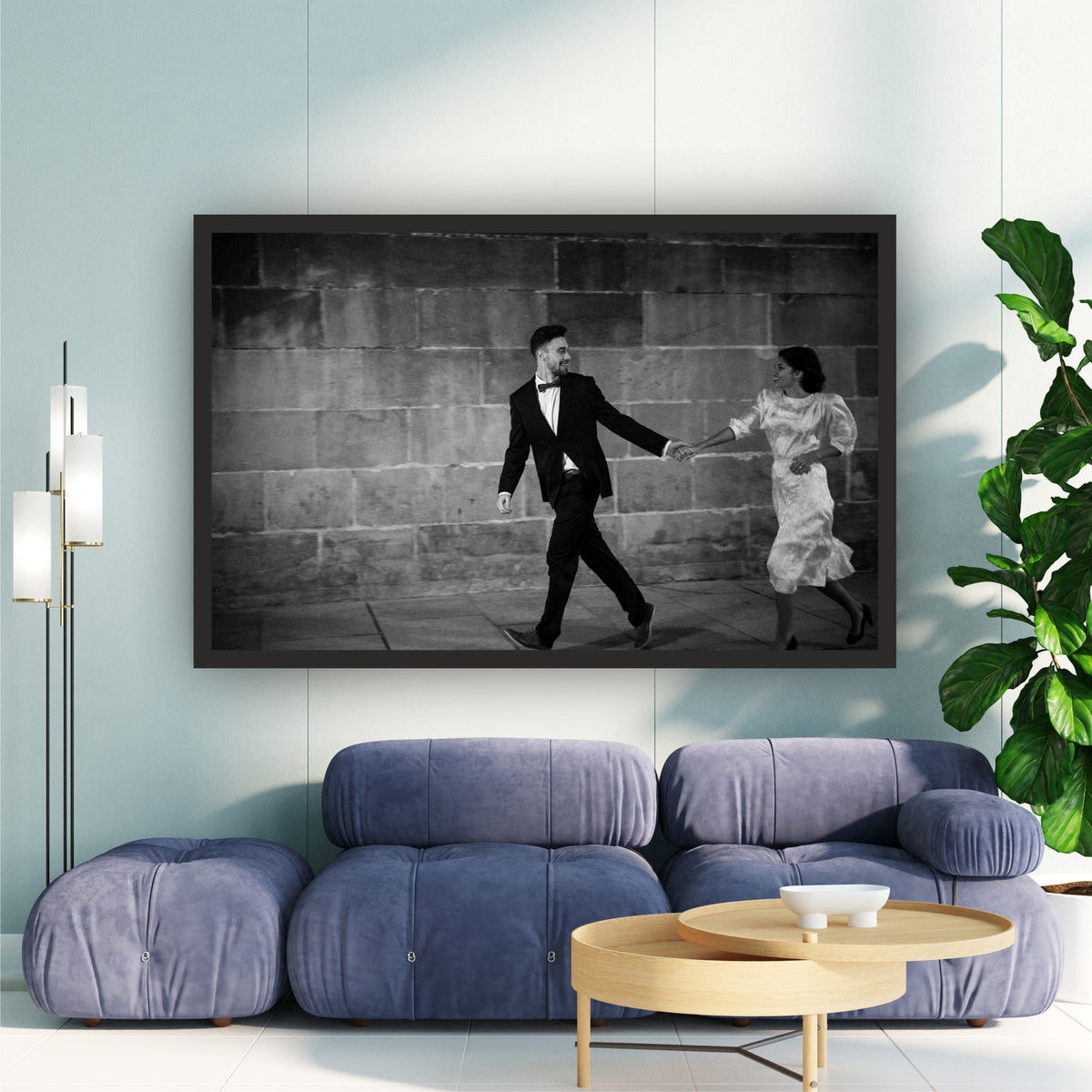 Romantic Couple Black & White Wall Art | Wedding Photography