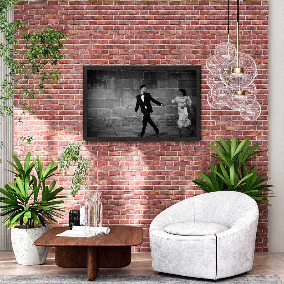 Romantic Couple Black & White Wall Art | Wedding Photography