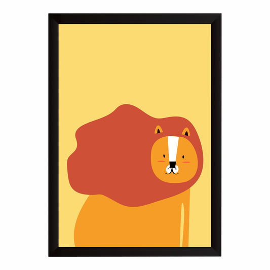 Cute Lion Wall Art | Minimalist Lion Kids Room Poster | Animal Nursery Decor