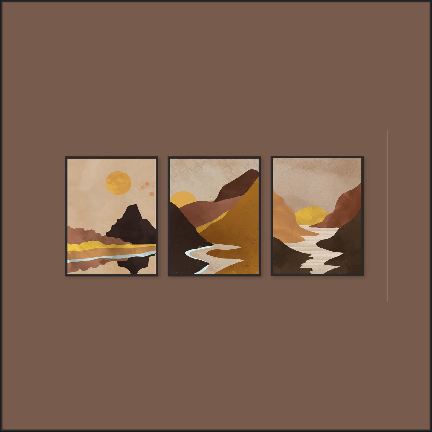 Tranquil Horizon Wall Frame Set – Modern Elegance in Minimalist Art