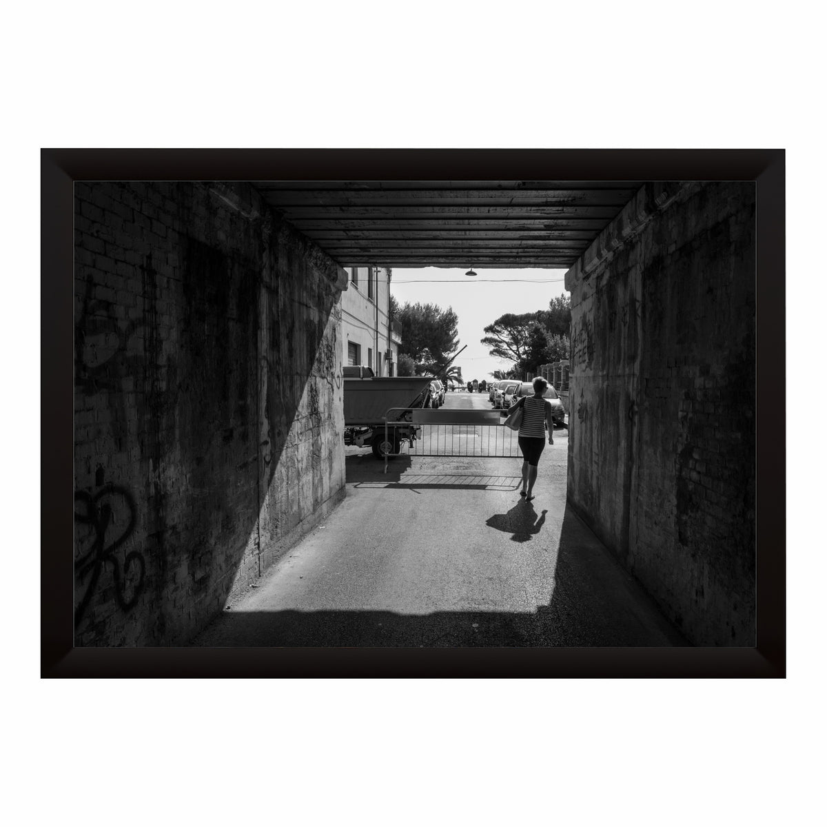 Urban Walking Black & White Wall Art | Street Photography