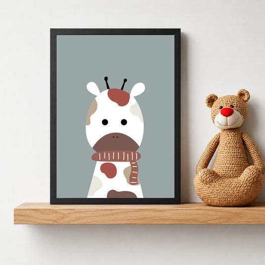 Cute Giraffe Wall Art | Minimalist Baby Giraffe Poster | Kids Room & Nursery Decor