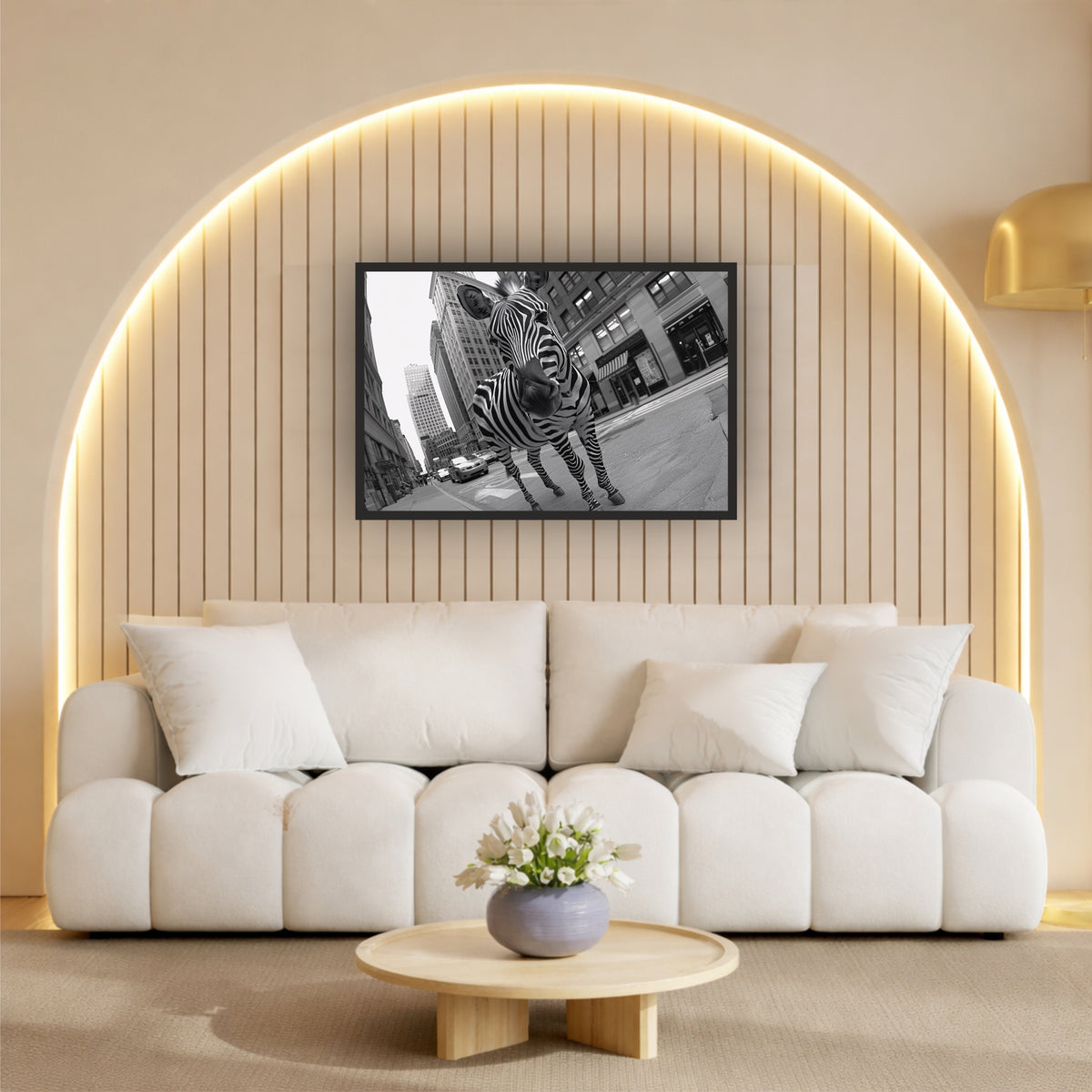 Urban Zebra Black & White Wall Art | Wildlife Photography