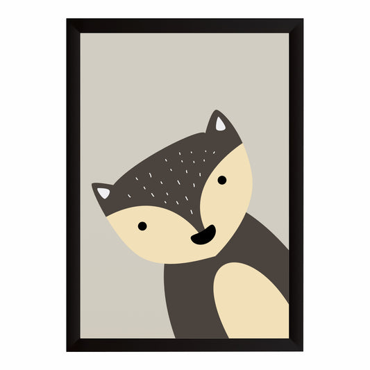 Cute Fox Wall Art | Minimalist Baby Fox Poster | Kids Room & Nursery Decor