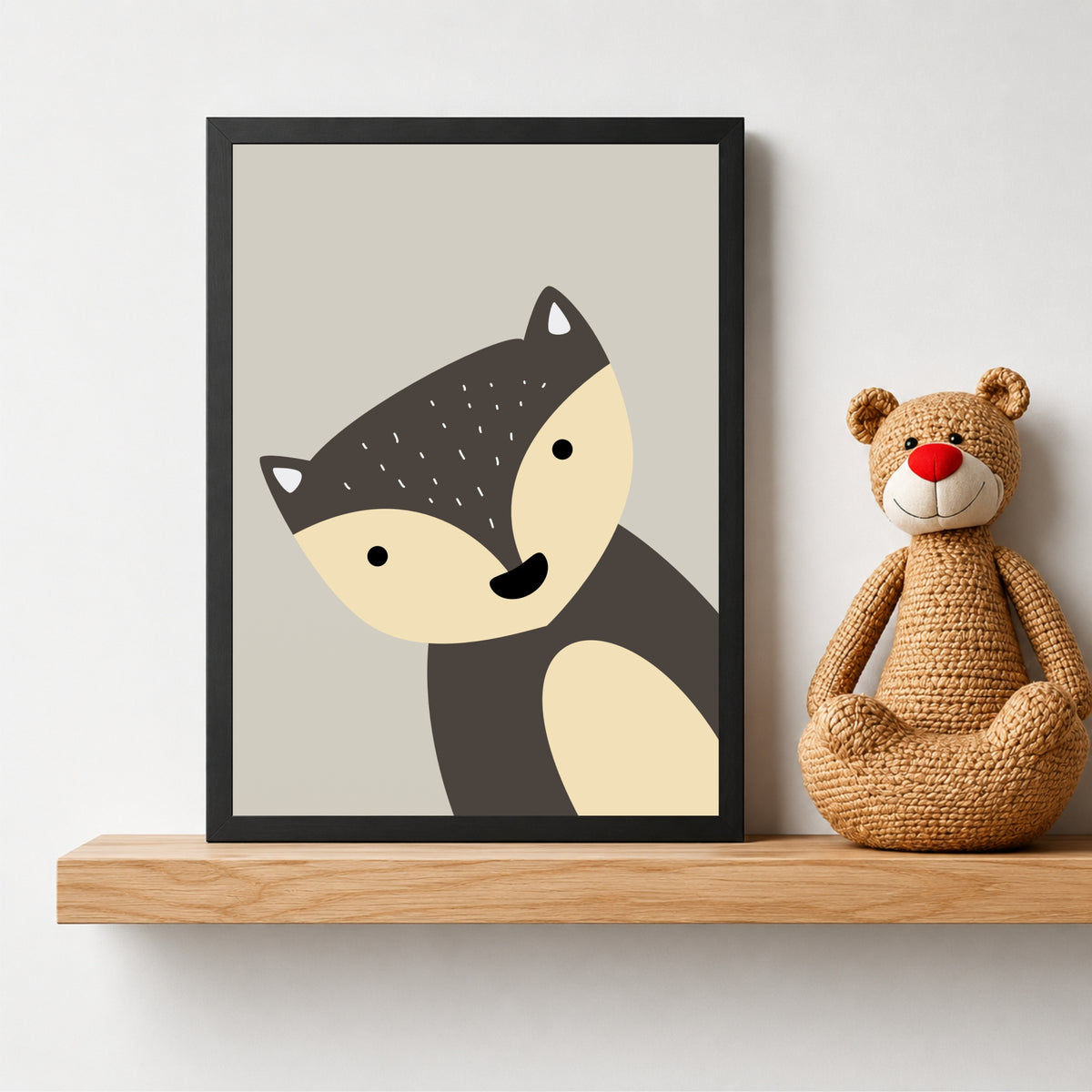 Cute Fox Wall Art | Minimalist Baby Fox Poster | Kids Room & Nursery Decor