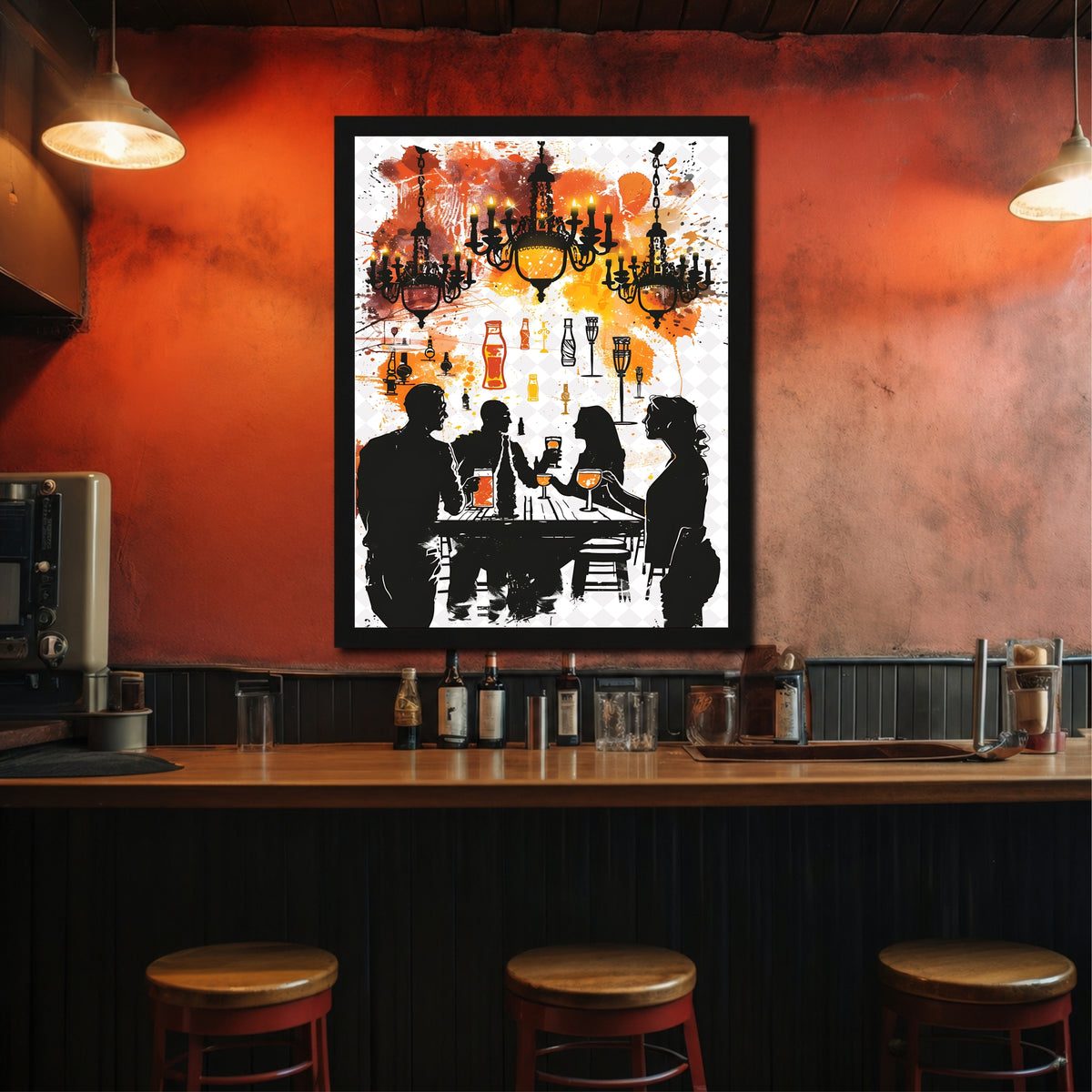 Bar Wall Art | Framed Cocktail & Drinks Party Artwork | Modern Pub & Lounge Décor | Bar Lover Wall Art