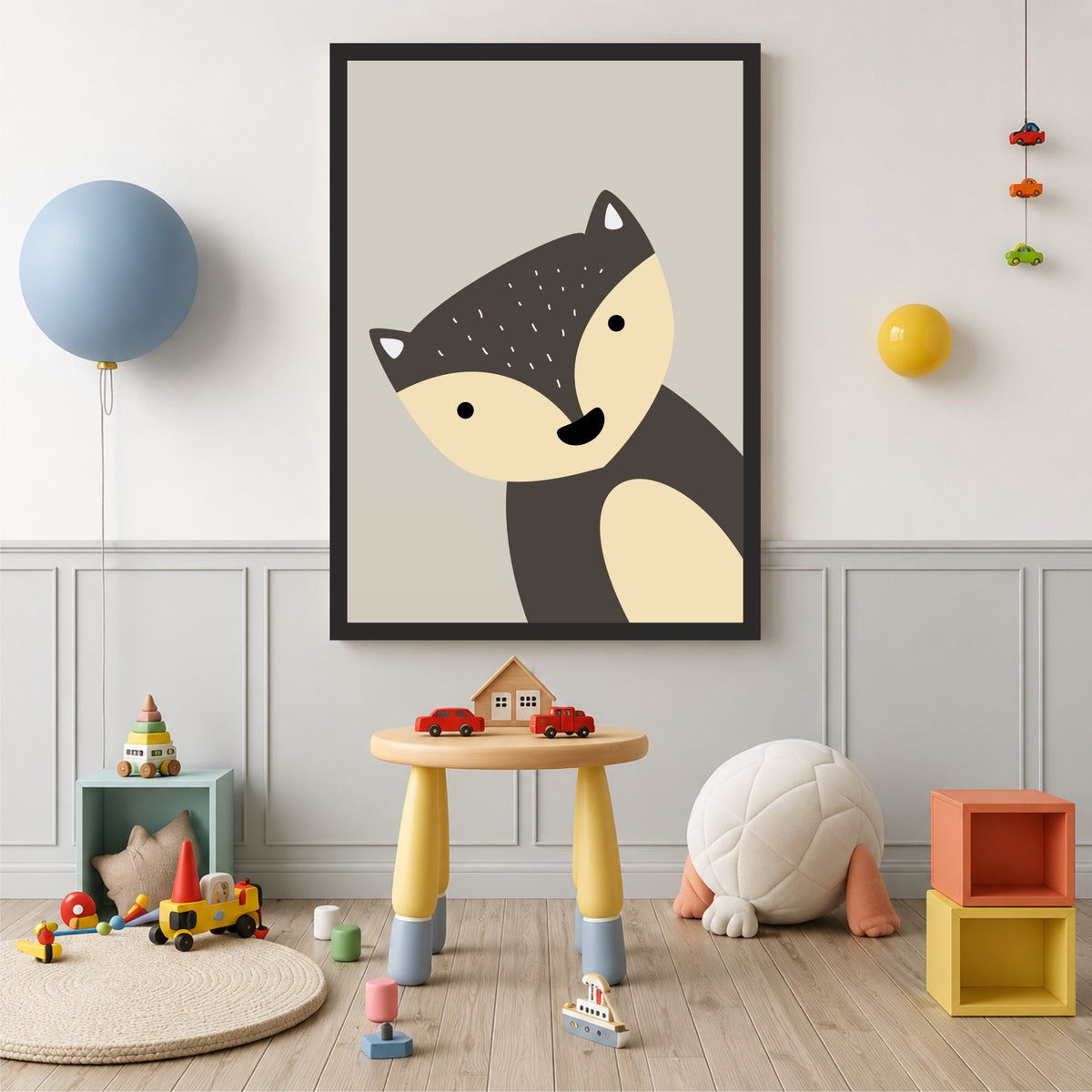 Cute Fox Wall Art | Minimalist Baby Fox Poster | Kids Room & Nursery Decor