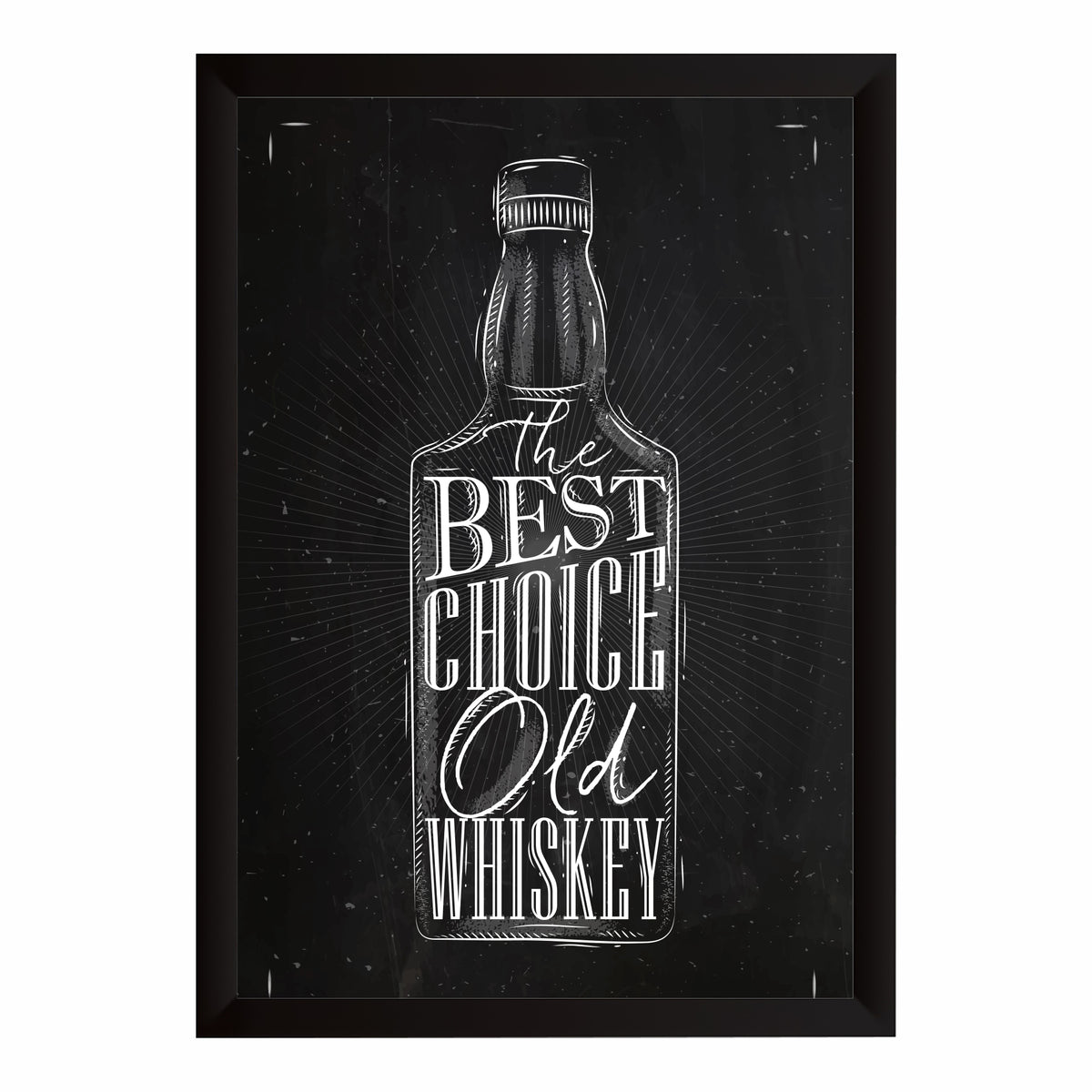 Whiskey Wall Art | Framed The Best Choice Is Whiskey Artwork | Modern Bar & Pub Décor | Whiskey Lover Gift