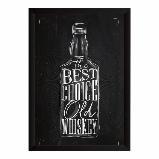 Whiskey Wall Art | Framed The Best Choice Is Whiskey Artwork | Modern Bar & Pub Décor | Whiskey Lover Gift