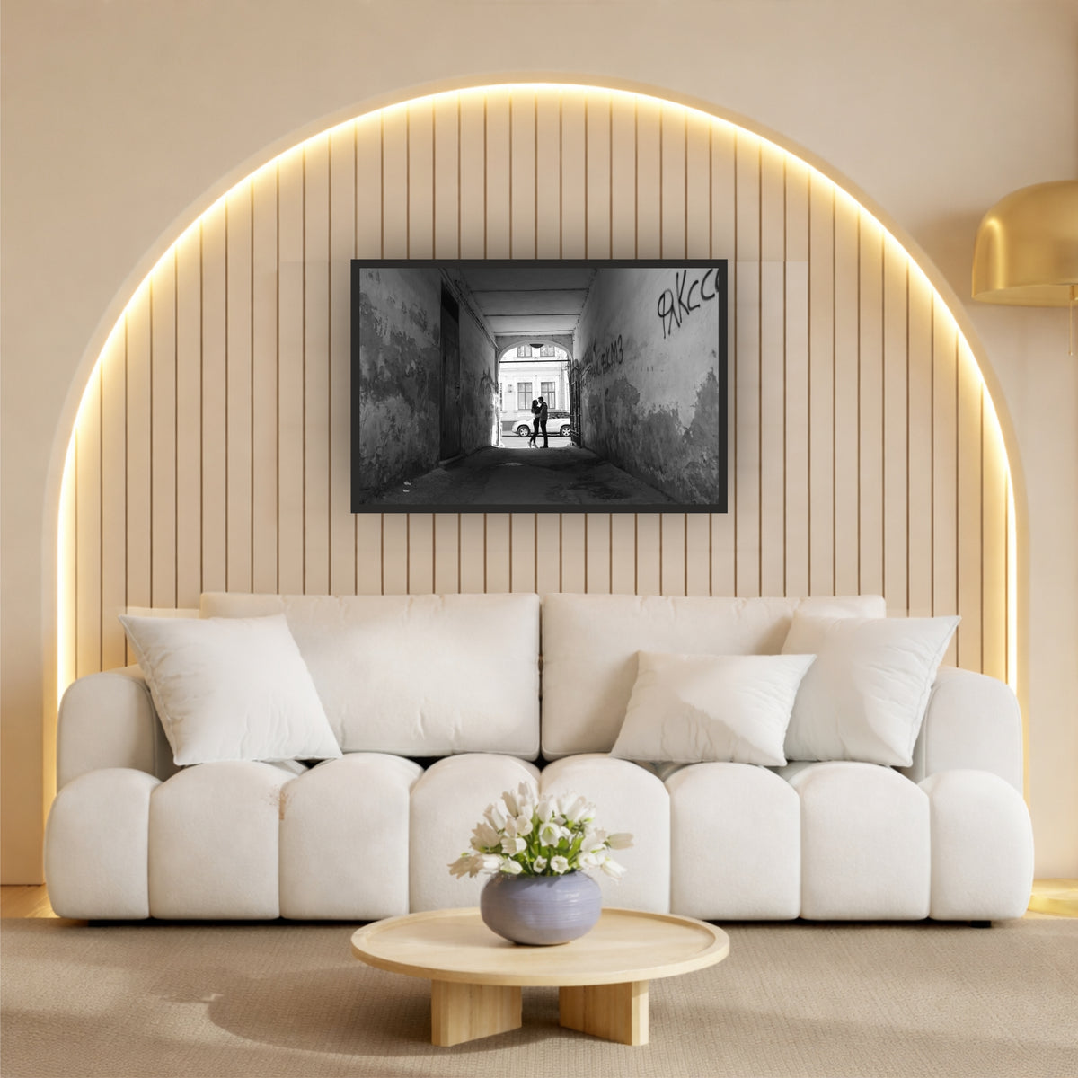 Romantic Couple Black & White Wall Art | Street Photography