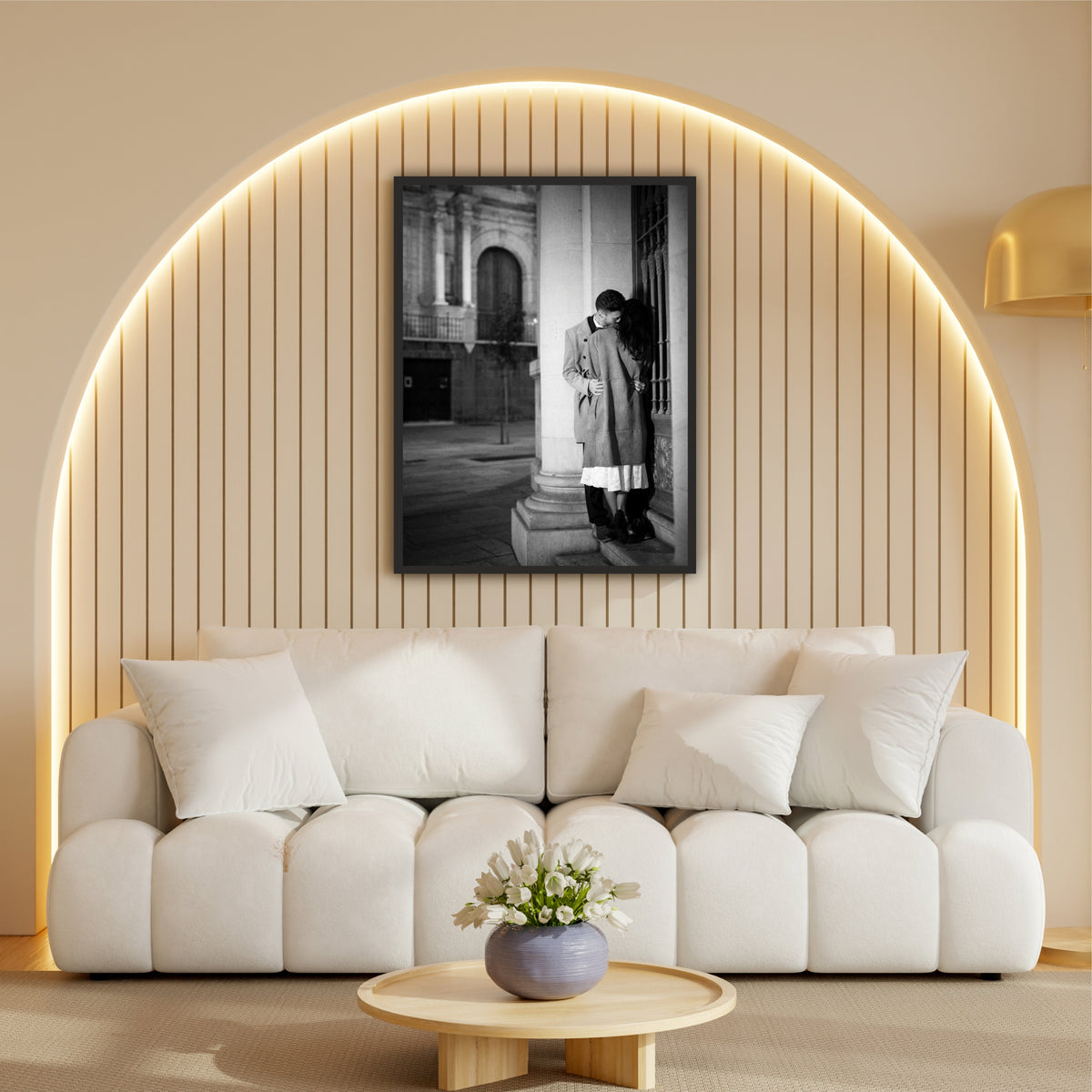 Romantic Couple Black & White Wall Art | Vintage Love Photography Print